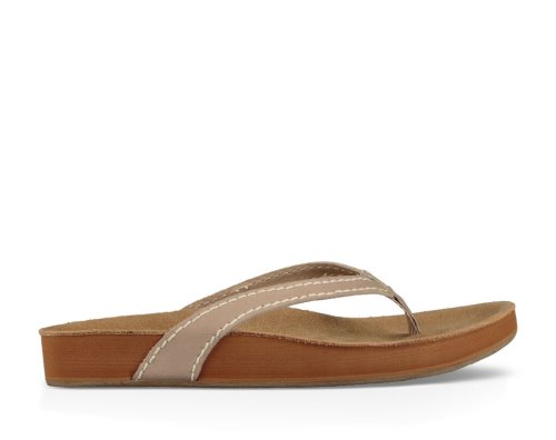 Sanuk She Loungey Leather - Sanuk Flip Flops Womens Brown - Philippines VQZOFI704